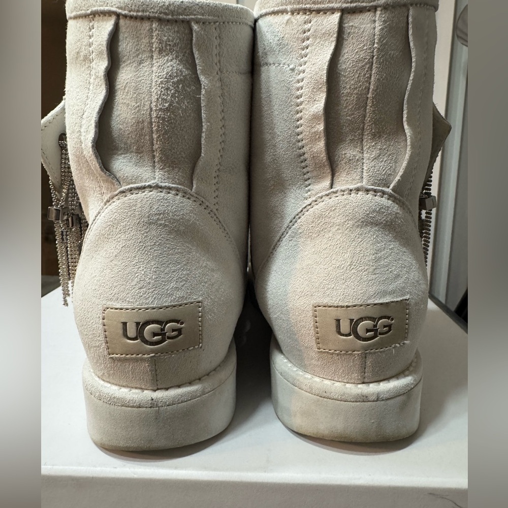 UGG Women's Karisa Everlasting Swarovski Glitter Charm Boots In White Size 10 - Picture 12 of 16